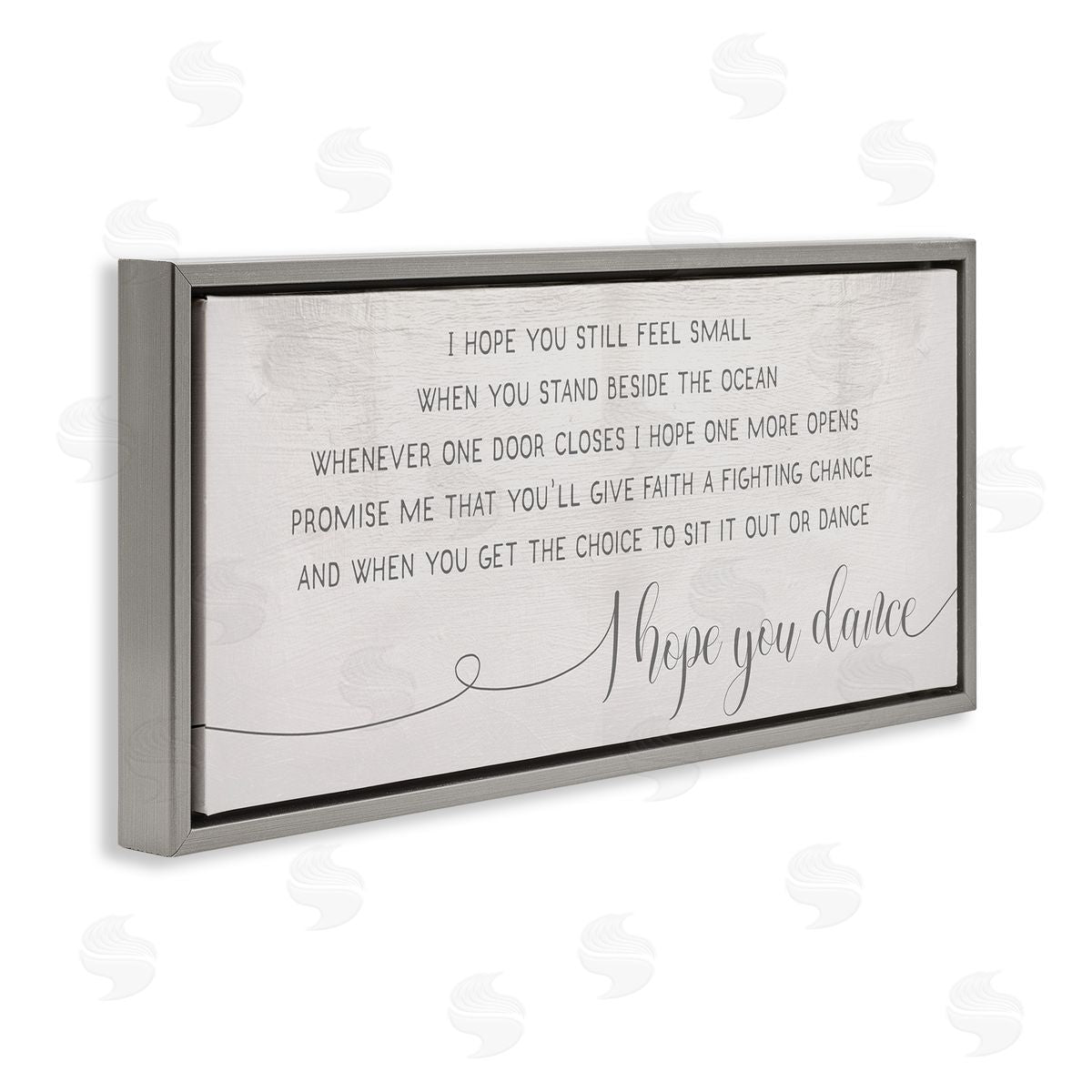 Stupell Studio Faith Fighting Chance Phrase Romantic Dance Quote Gray Floater Frame Canvas Art