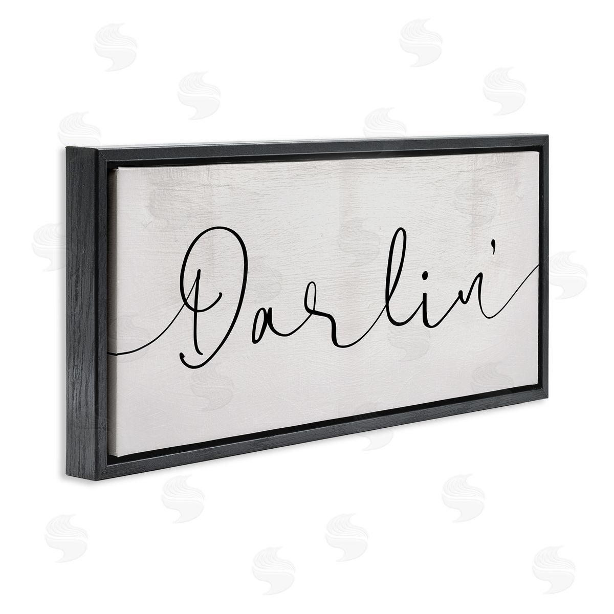 Darlin' Sentiment Elegant Cursive Black Floating Frame Canvas Wall Art, Home Decor by Stupell Studio