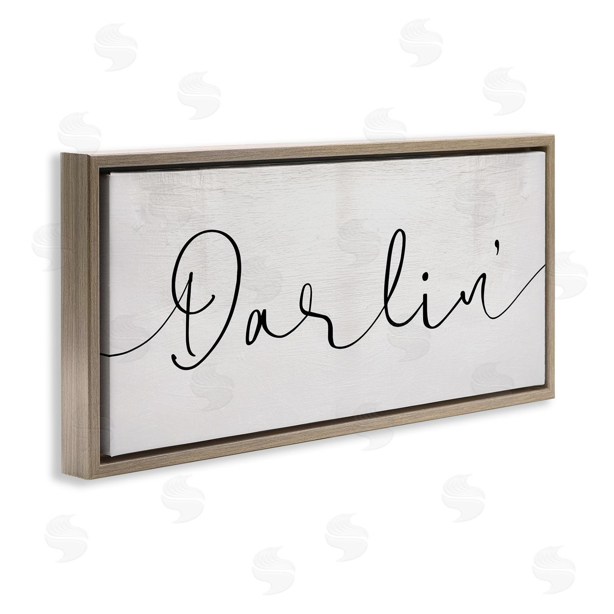 Darlin' Sentiment Elegant Cursive Brown Floating Frame Canvas Wall Art, Home Decor by Stupell Studio