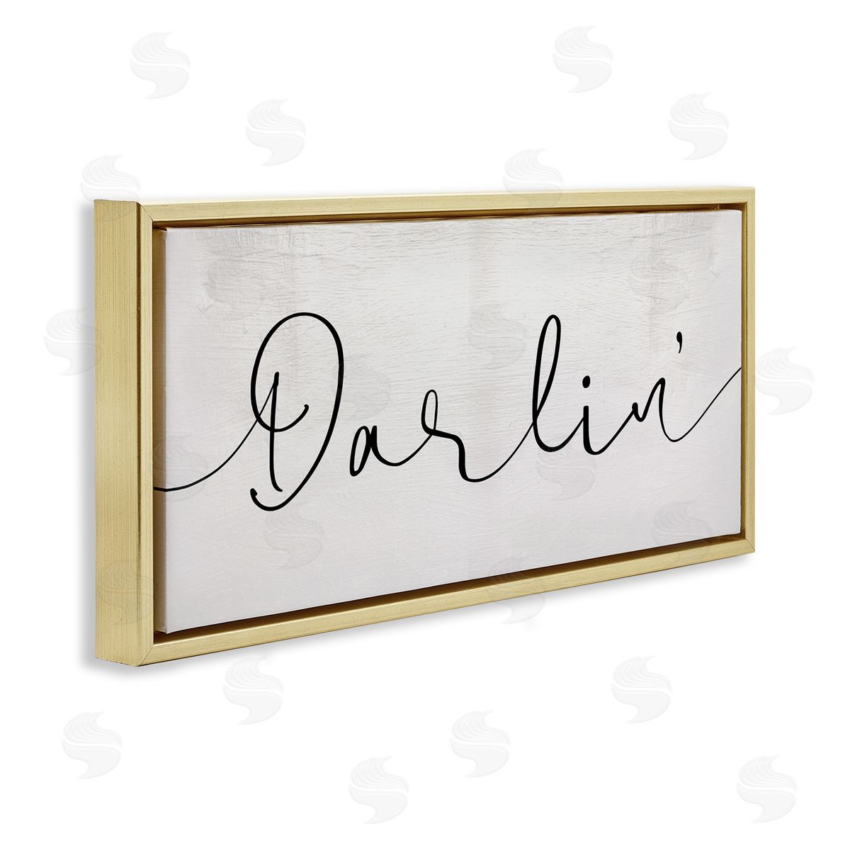 Darlin' Sentiment Elegant Cursive Gold Floating Frame Canvas Wall Art, Home Decor by Stupell Studio