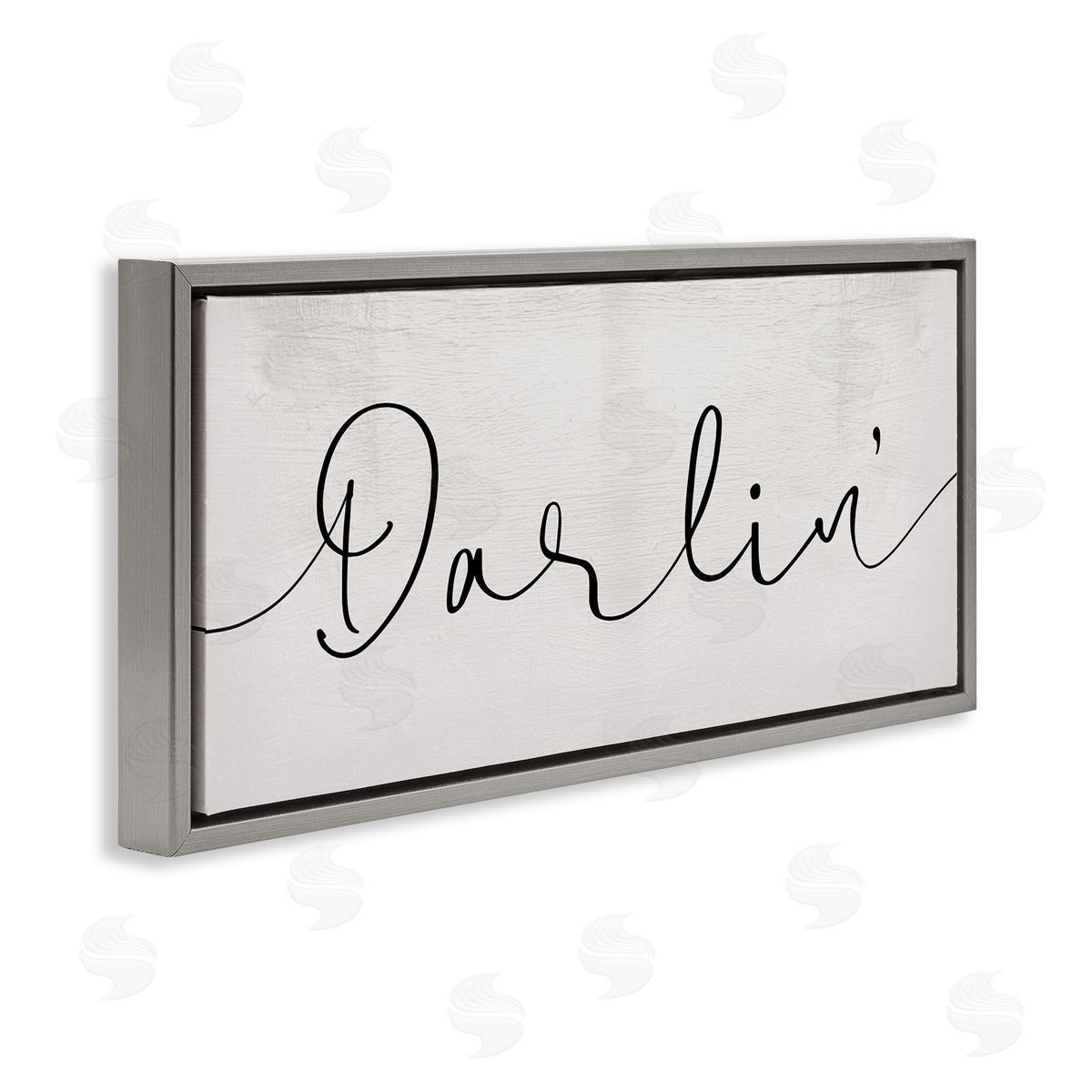 Darlin' Sentiment Elegant Cursive Grey Floating Frame Canvas Wall Art, Home Decor by Stupell Studio