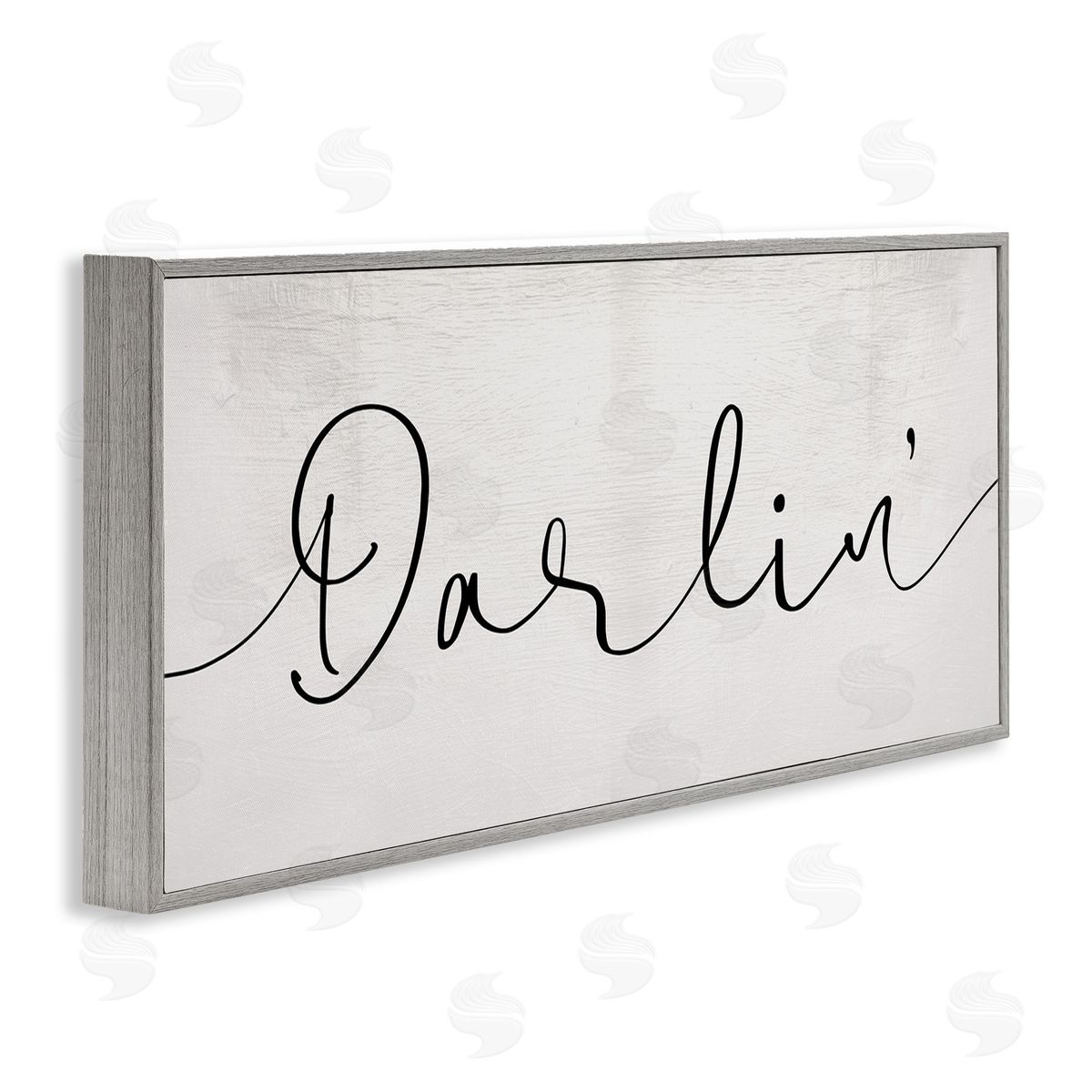 Darlin' Sentiment Elegant Cursive Grey Frame Print Wall Art, Home Decor by Stupell Studio