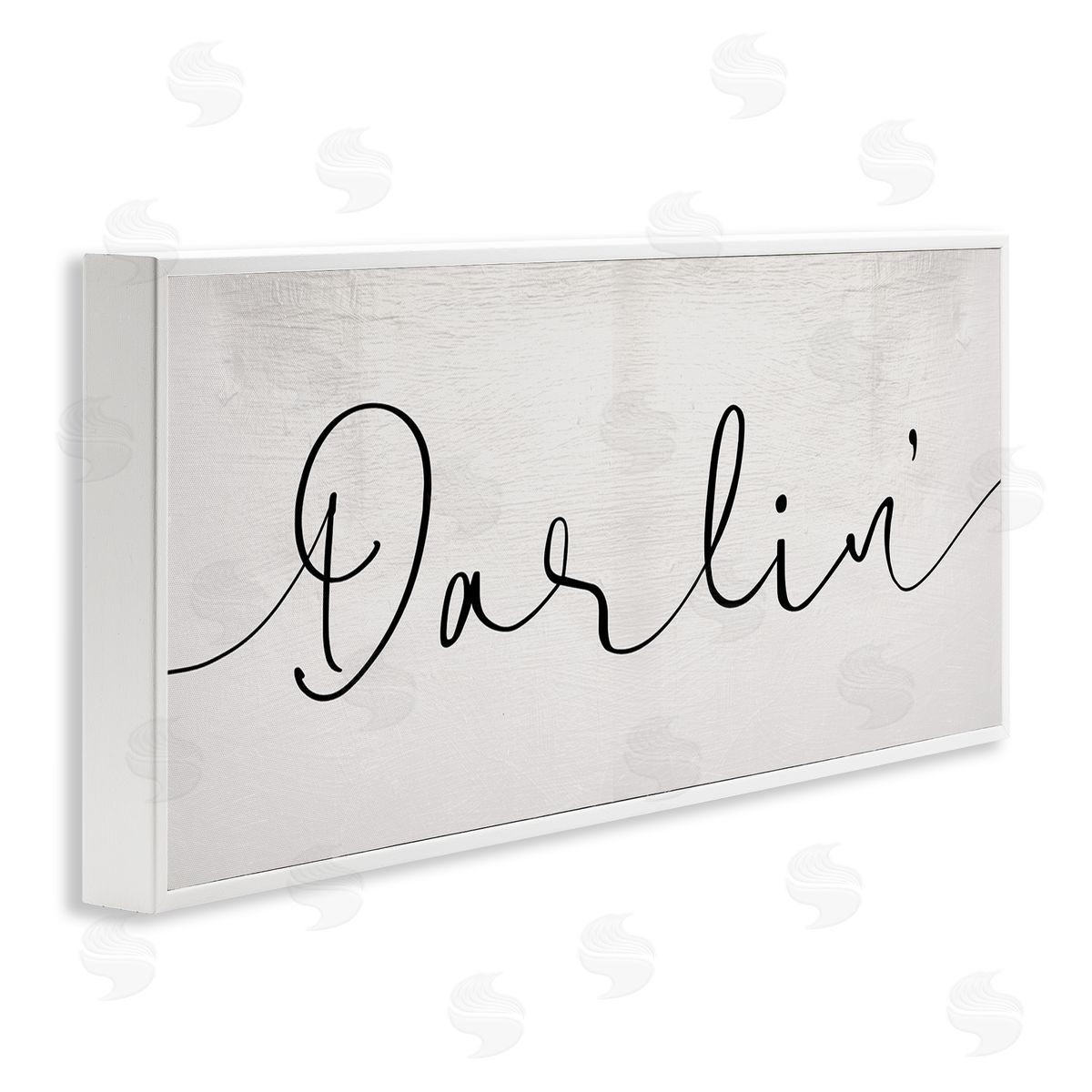 Darlin' Sentiment Elegant Cursive White Frame Print Wall Art, Home Decor by Stupell Studio