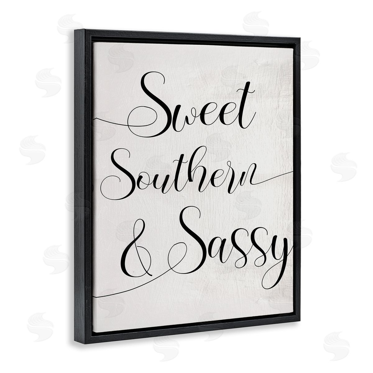 Stupell Studio Sweet Southern & Sassy Lively Cursive Typography Black Floater Frame Canvas Art