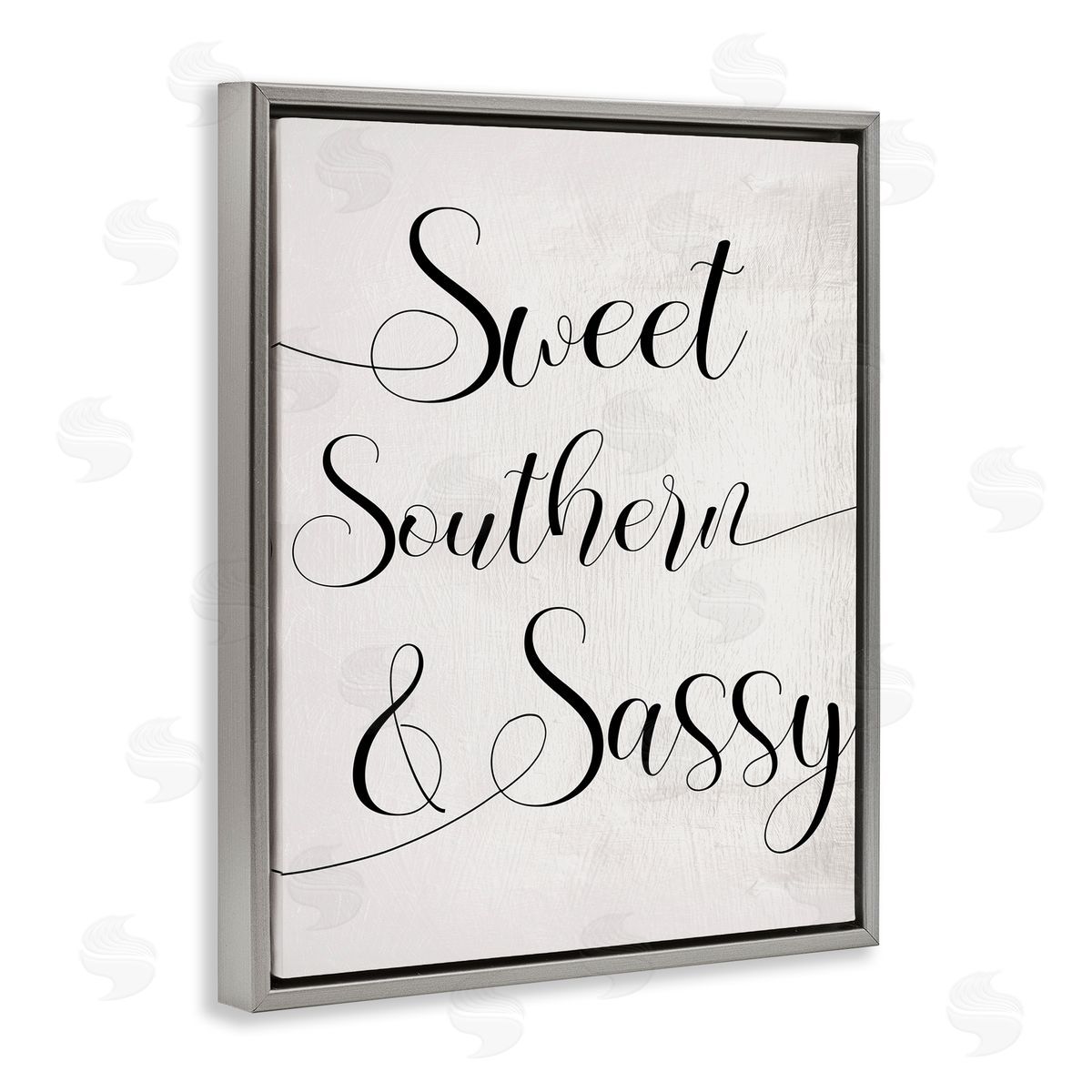 Stupell Studio Sweet Southern & Sassy Lively Cursive Typography Gray Floater Frame Canvas Art