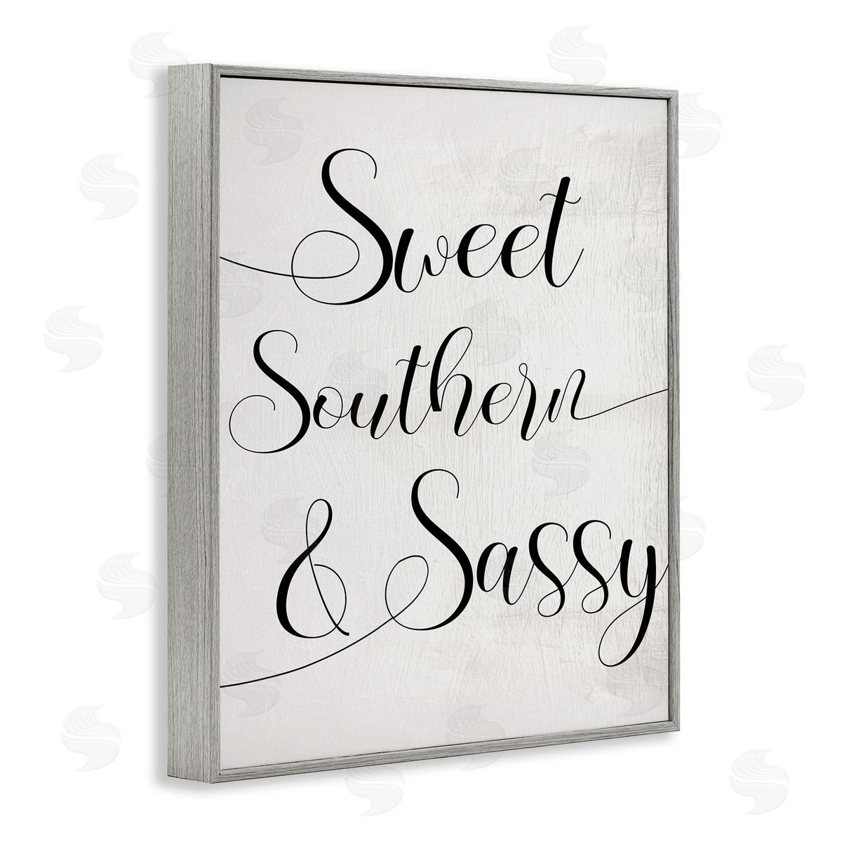 Stupell Studio Sweet Southern & Sassy Lively Cursive Typography Gray Framed Giclee Wall Art