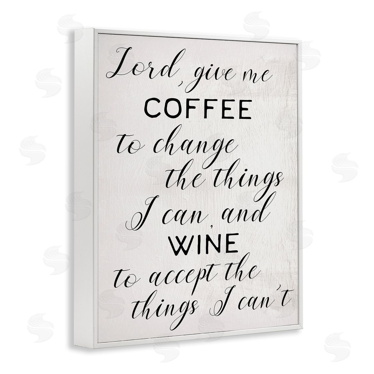 Stupell Studio Lord, Give Me Coffee and Wine Kitchen Phrase White Framed Giclee Wall Art