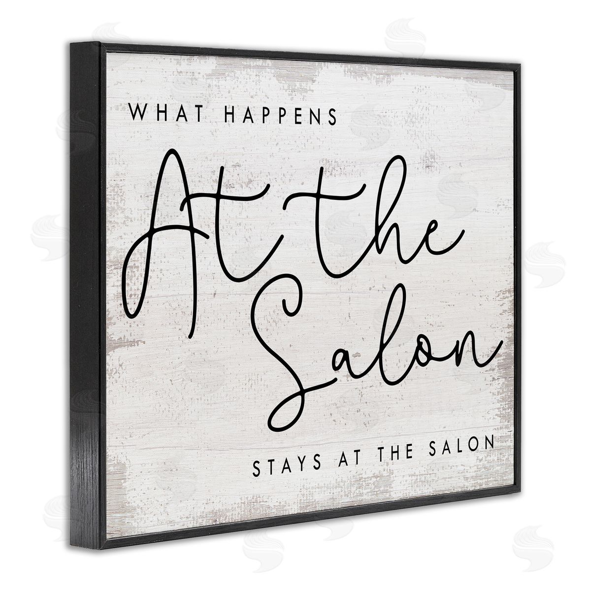 Stupell Studio What Happens at the Salon Phrase Beauty Sentiments Black Framed Giclee Wall Art