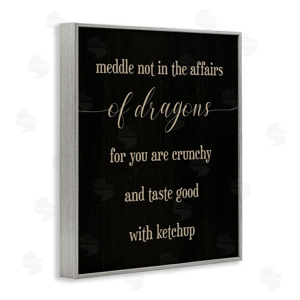Stupell Studio Meddle Not In Dragon Affairs Saying Mythical Creature Gray Framed Giclee Wall Art