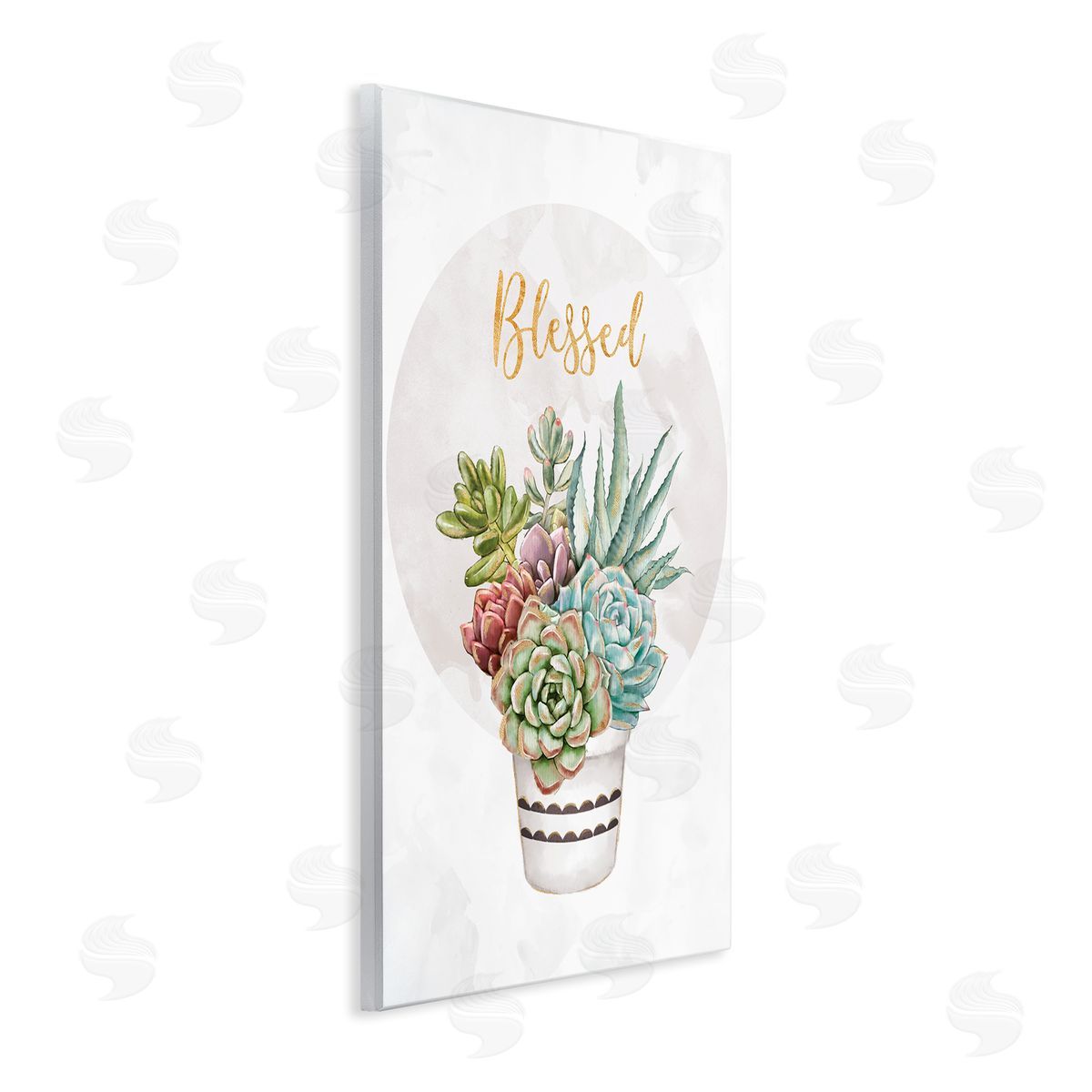 Ziwei Li Blessed Sentiments Chic Succulent Plant Bouquet Wall Plaque Art
