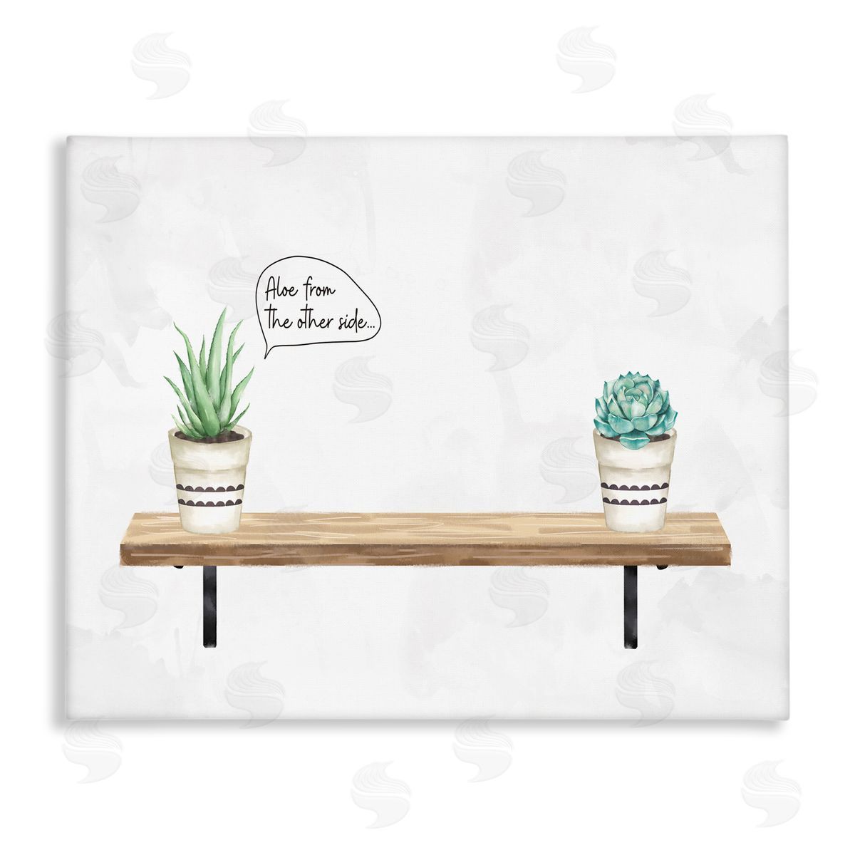 Ziwei Li Aloe From Other Side Phrase Succulent Plants Canvas Wall Art