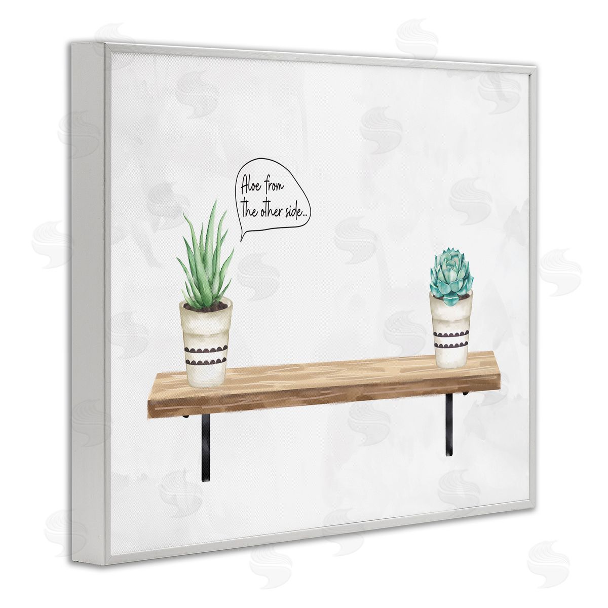 Ziwei Li Aloe From Other Side Phrase Succulent Plants White Framed Giclee Wall Art