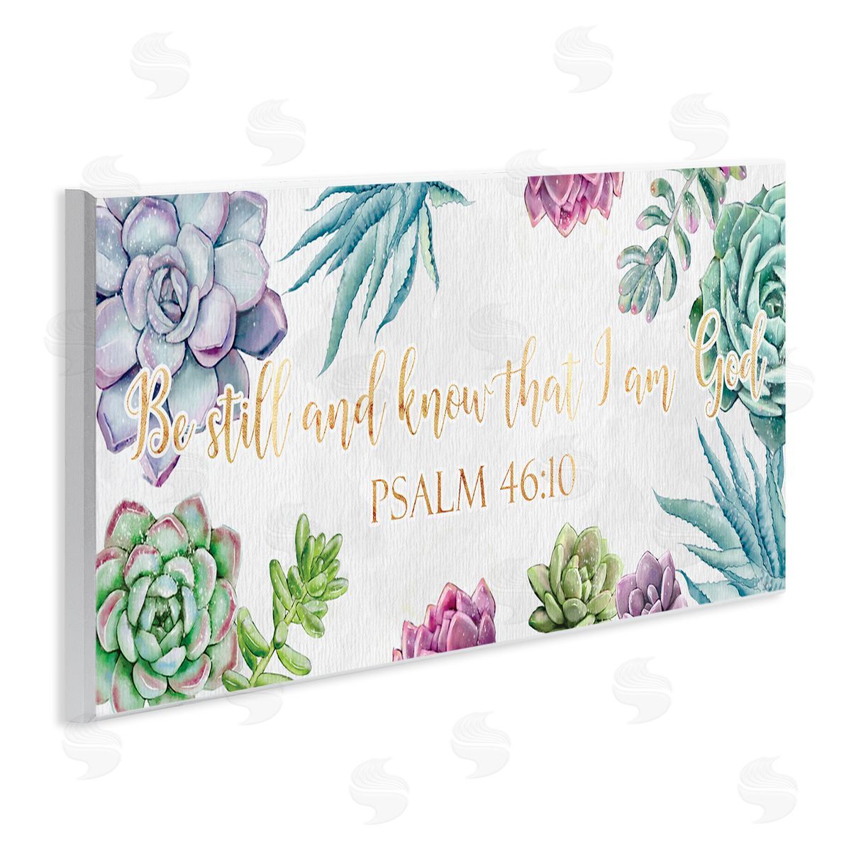 Ziwei Li Be Still Psalm 46:10 Blooming Succulent Plants Wall Plaque Art