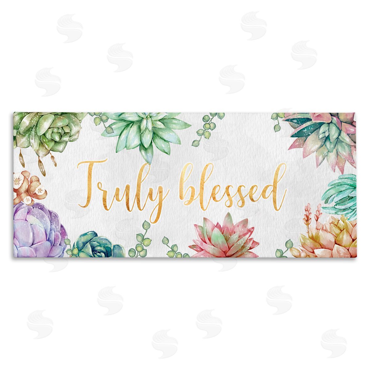 Ziwei Li Truly Blessed Sentiments Modern Succulent Greenery Canvas Wall Art