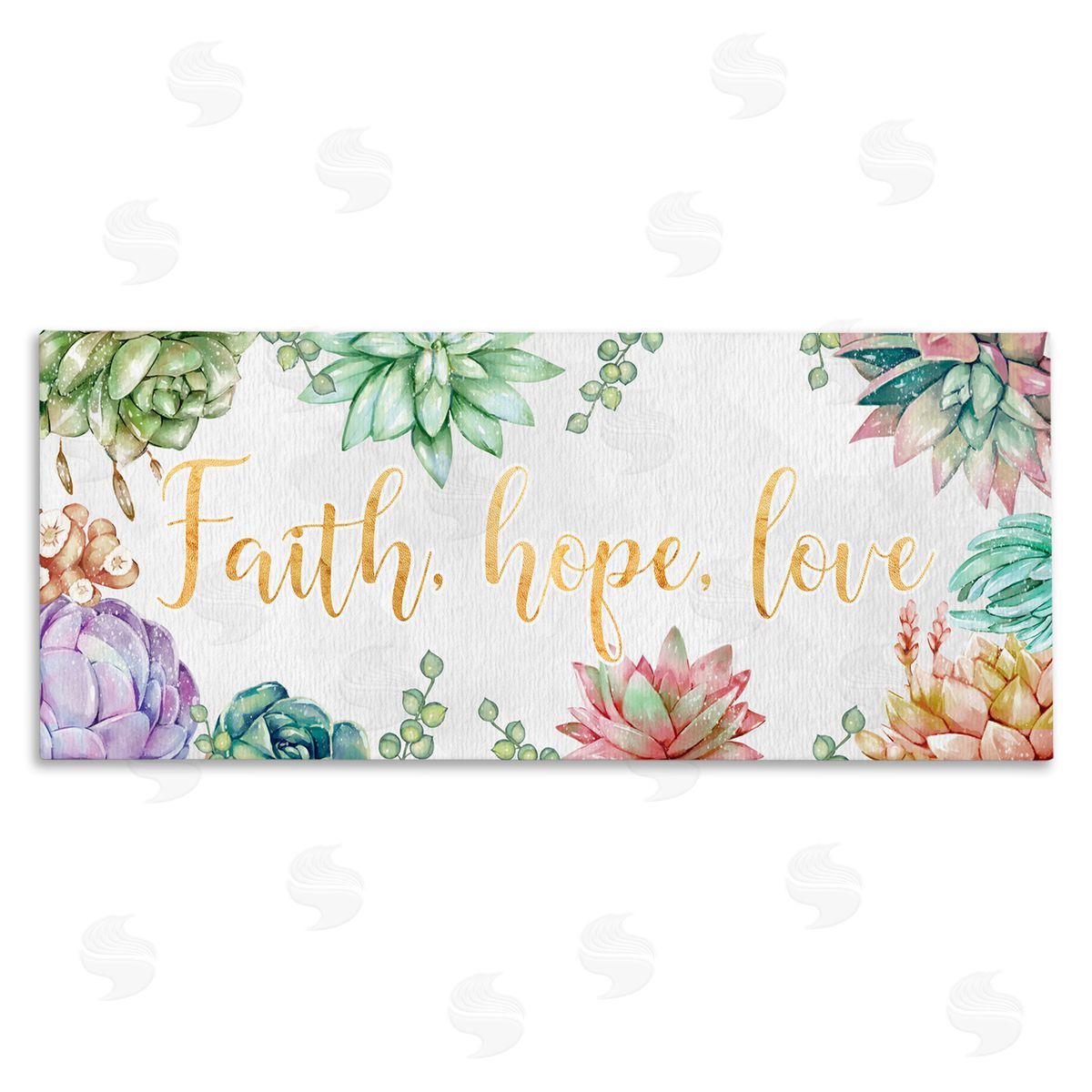 Ziwei Li Faith Hope Love Expression Chic Spring Succulents Canvas Wall Art