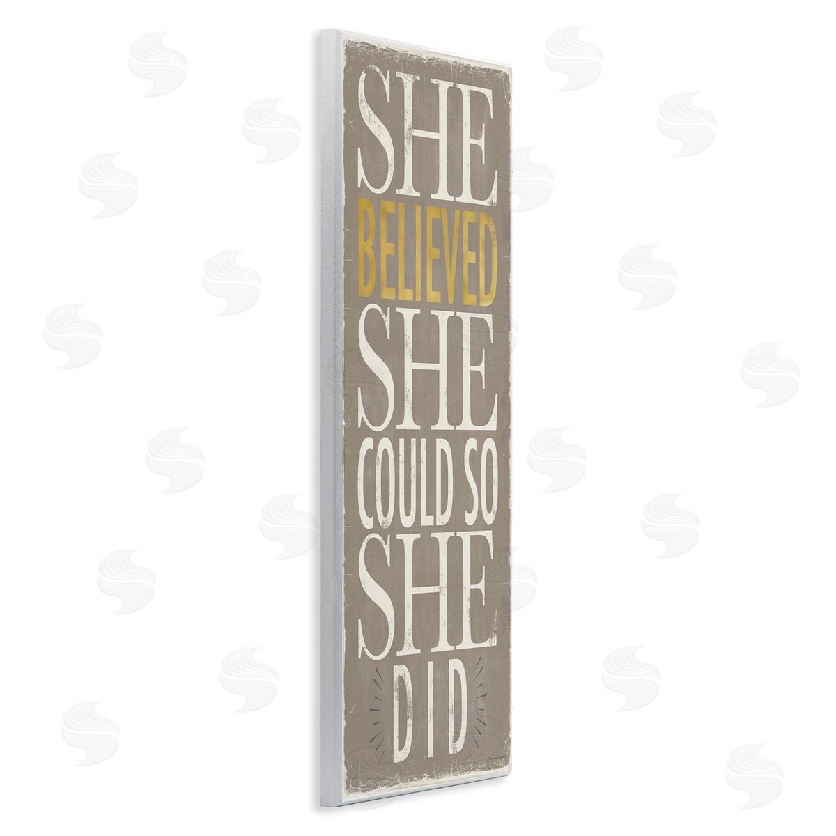 Stephanie Workman Marrott She Believed She Could Phrase Distressed Grey Wall Plaque Art