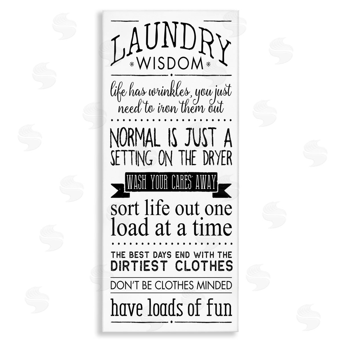 Laundry Wisdom Life Phrases Canvas Wall Art, Home Decor by Stephanie Workman Marrott