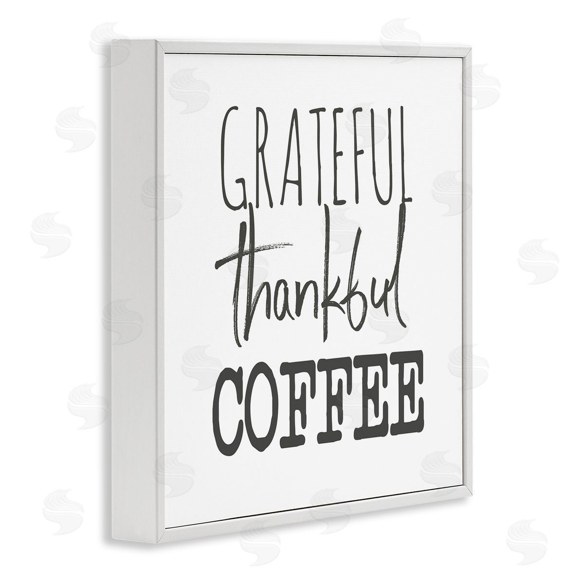 SD Graphics Studio Grateful Thankful Coffee Expression Playful Typography White Framed Giclee Wall Art