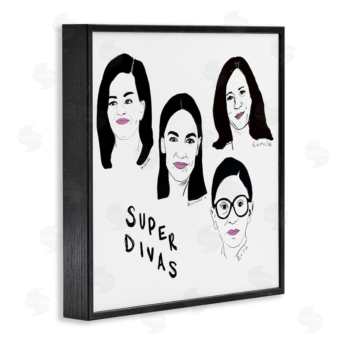 Nancy Ferrara Super Divas Phrase Prominent Female Political Figures Black Framed Giclee Wall Art