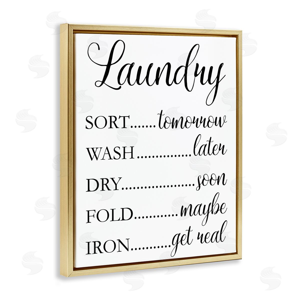 Victoria Brown Laundry Room Schedule Humorous Cleaning Priorities Gold Floater Frame Canvas Art