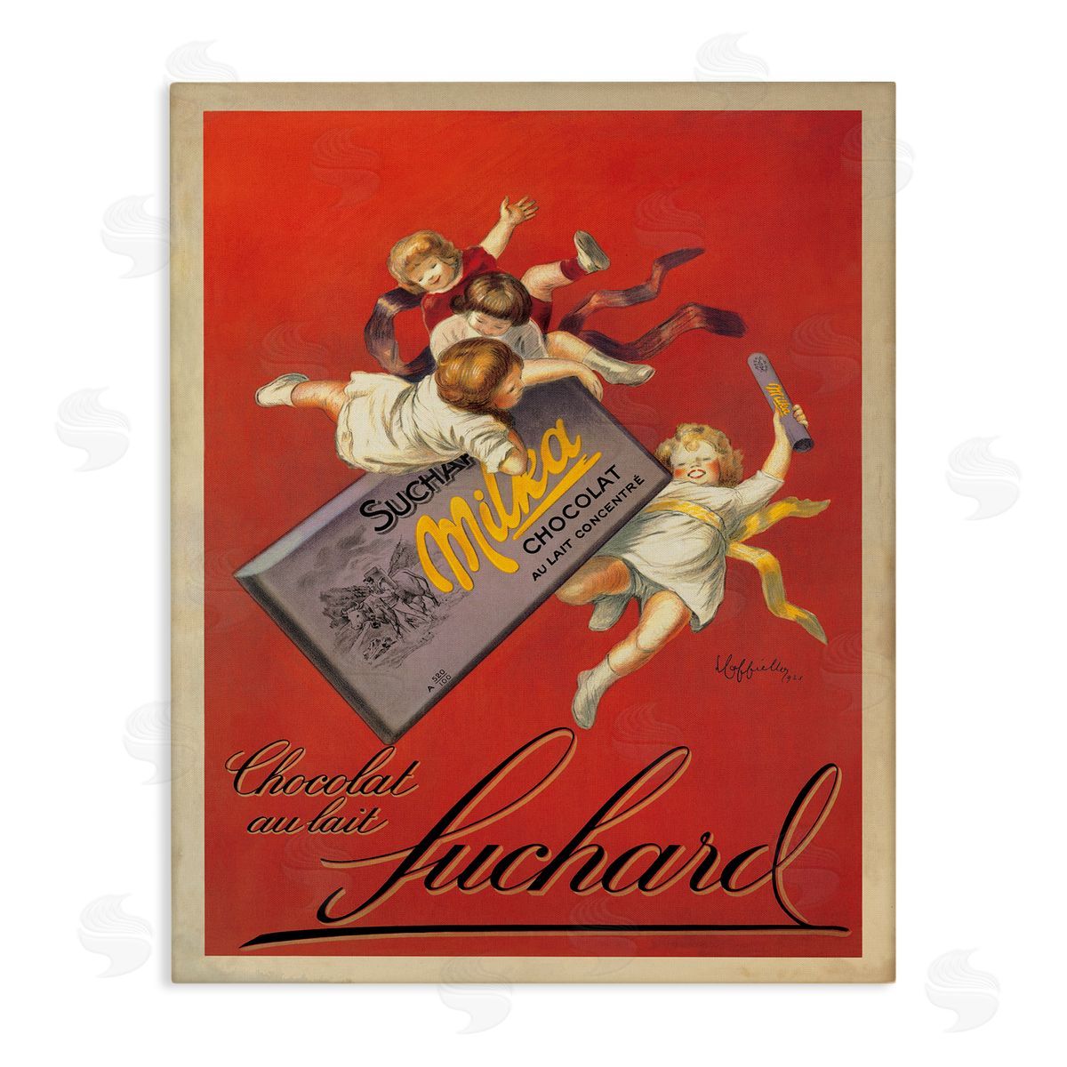 Leonetto Cappiello Chocolat au Lait Vintage European Advertisement Canvas Wall Art