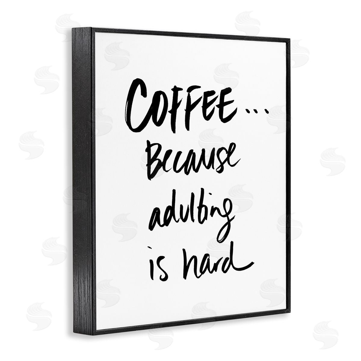 SD Graphics Studio Adulting is Hard Phrase Kitchen Coffee Humor Black Framed Giclee Wall Art