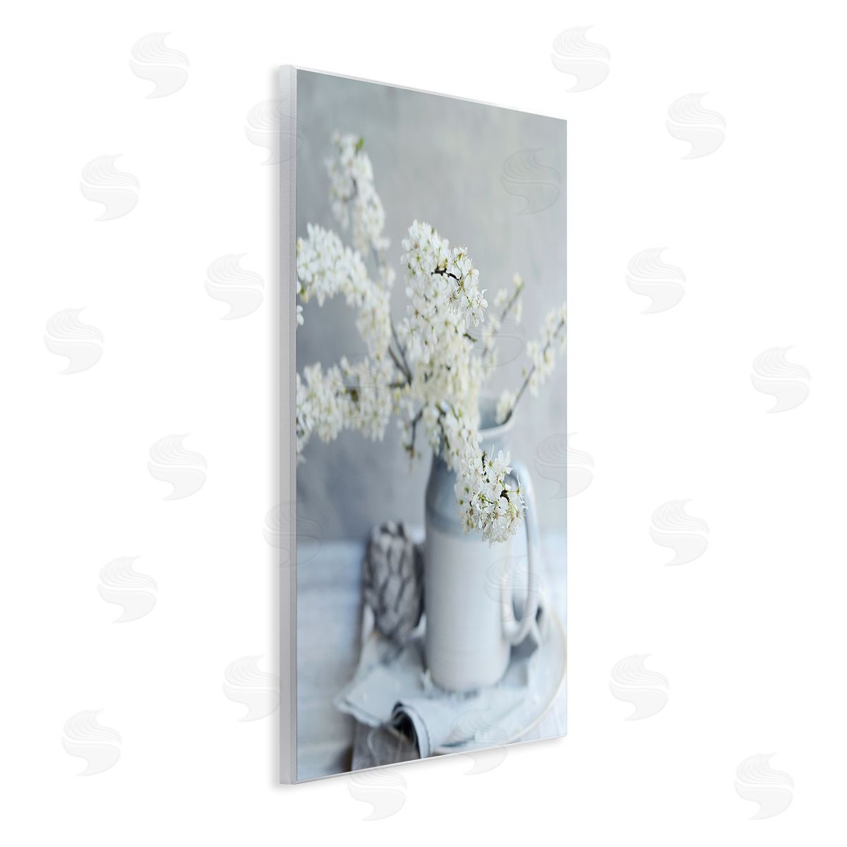 Sarah Gardner White Blossom Florals in Soft Country Mug Wall Plaque Art