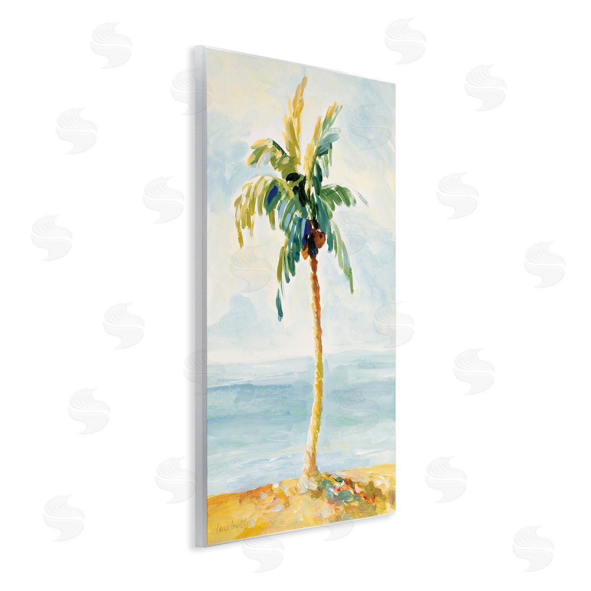 Lanie Loreth Palm Tree with Coconuts on Beach Sand Wall Plaque Art