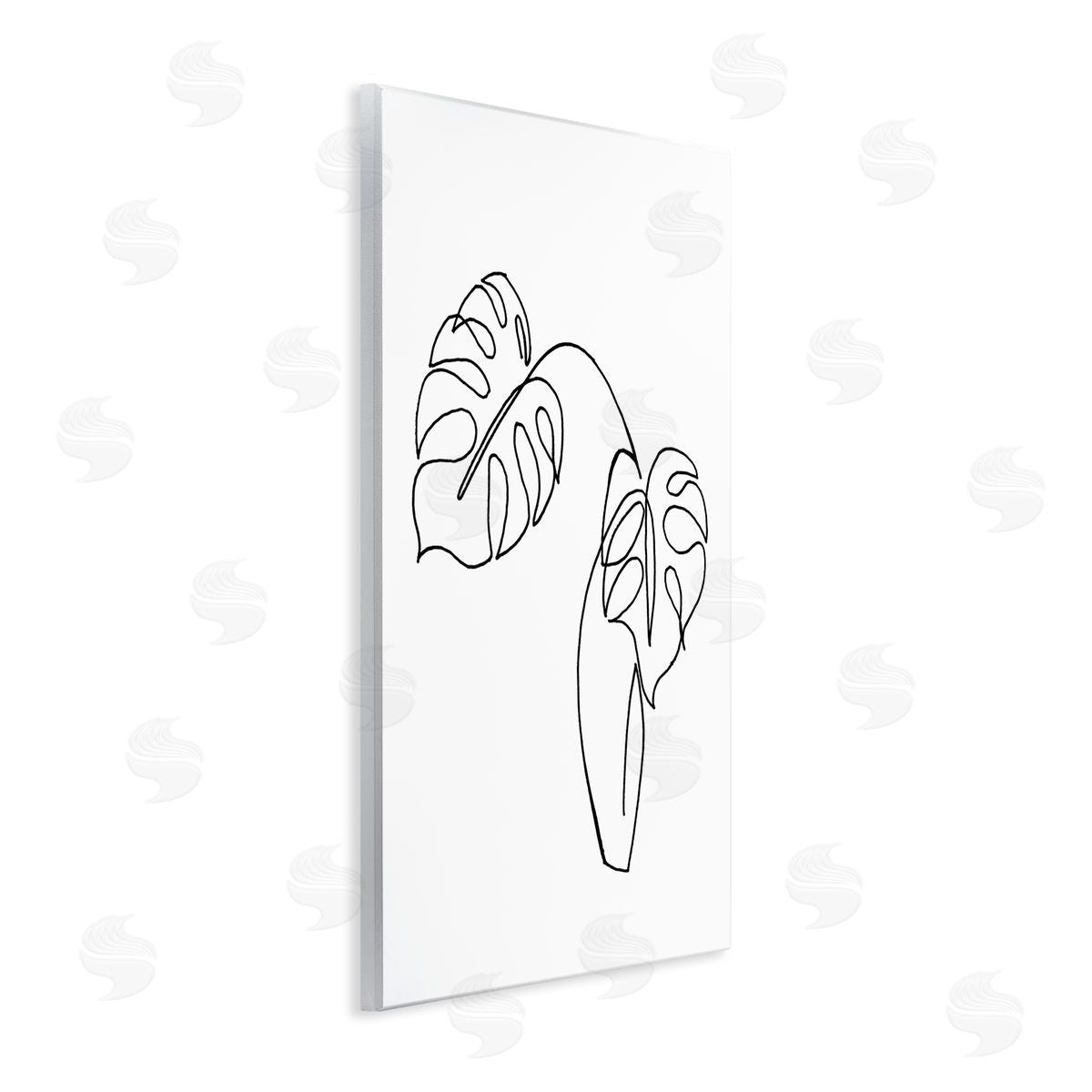 Patricia Pinto Monstera Plants in Vase Single Line Drawing Wall Plaque Art