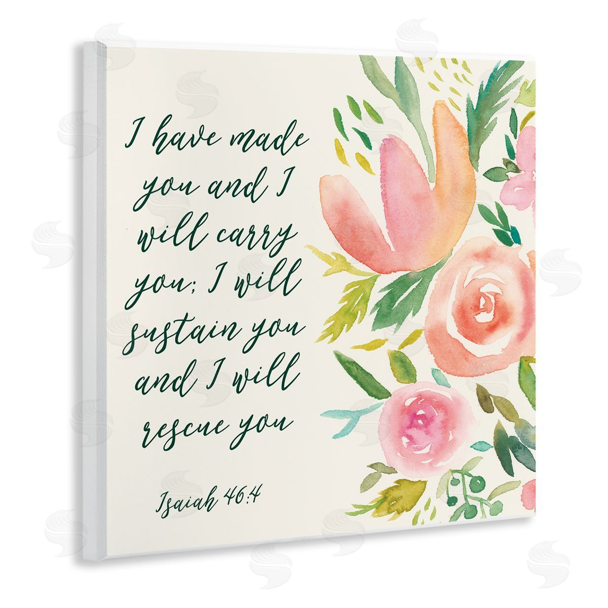 Studio W Isaiah 46:4 Proverbs Watercolor Spring Florals Wall Plaque Art