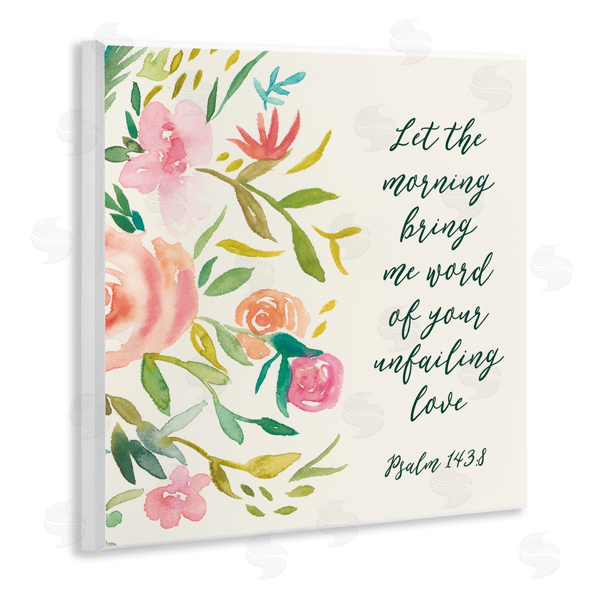Studio W Psalm 143:8 Proverbs Charming Pink Florals Wall Plaque Art