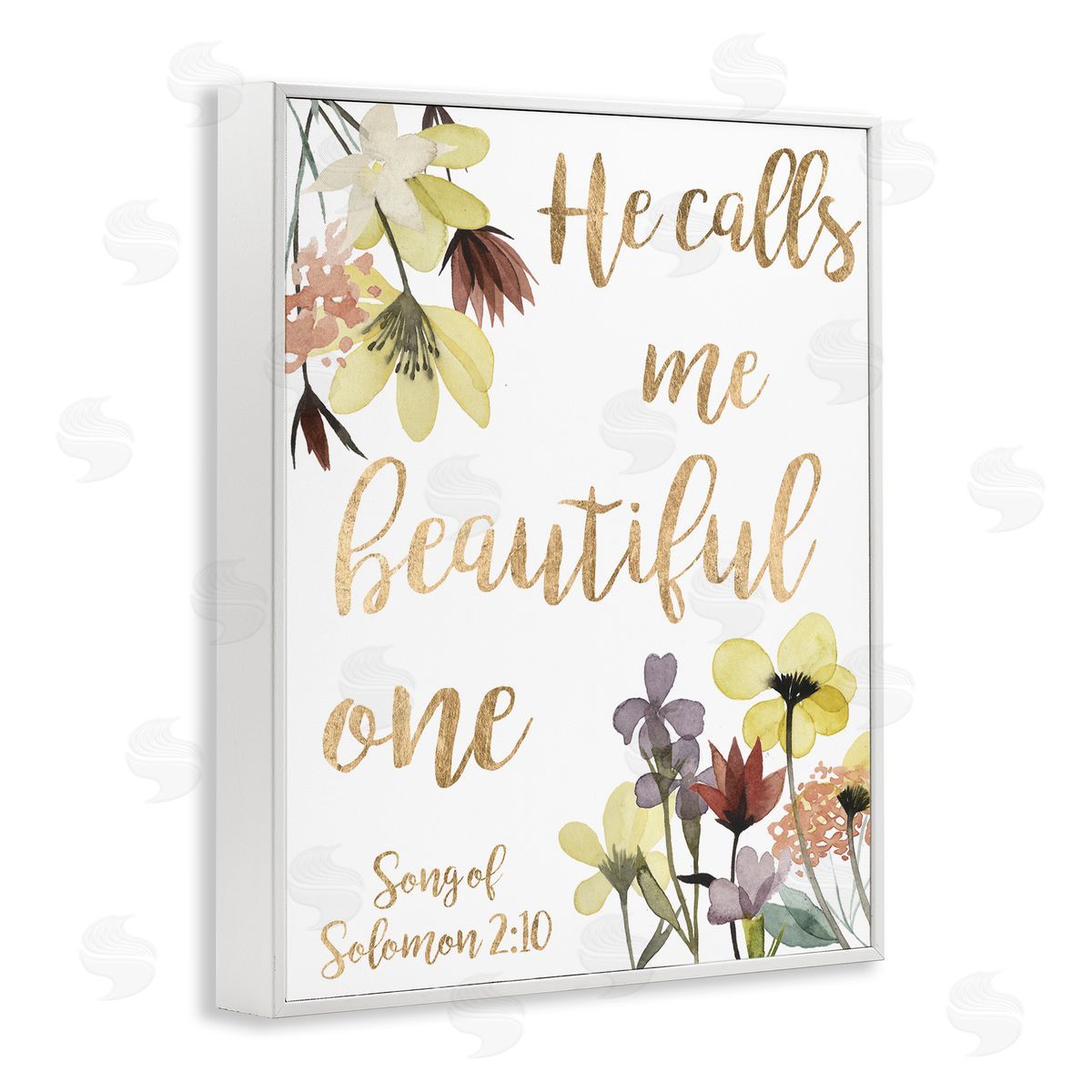 Studio W Beautiful One Proverbs Song of Solomon 2:10 White Framed Giclee Wall Art