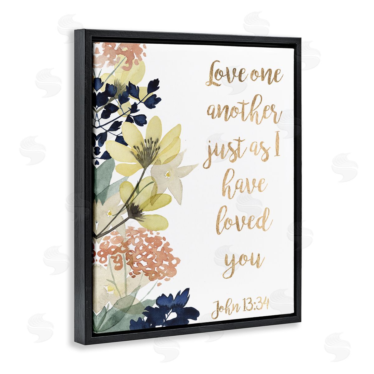 Studio W Love One Another Proverbs John 13:34 Wildflowers Black Floater Frame Canvas Art