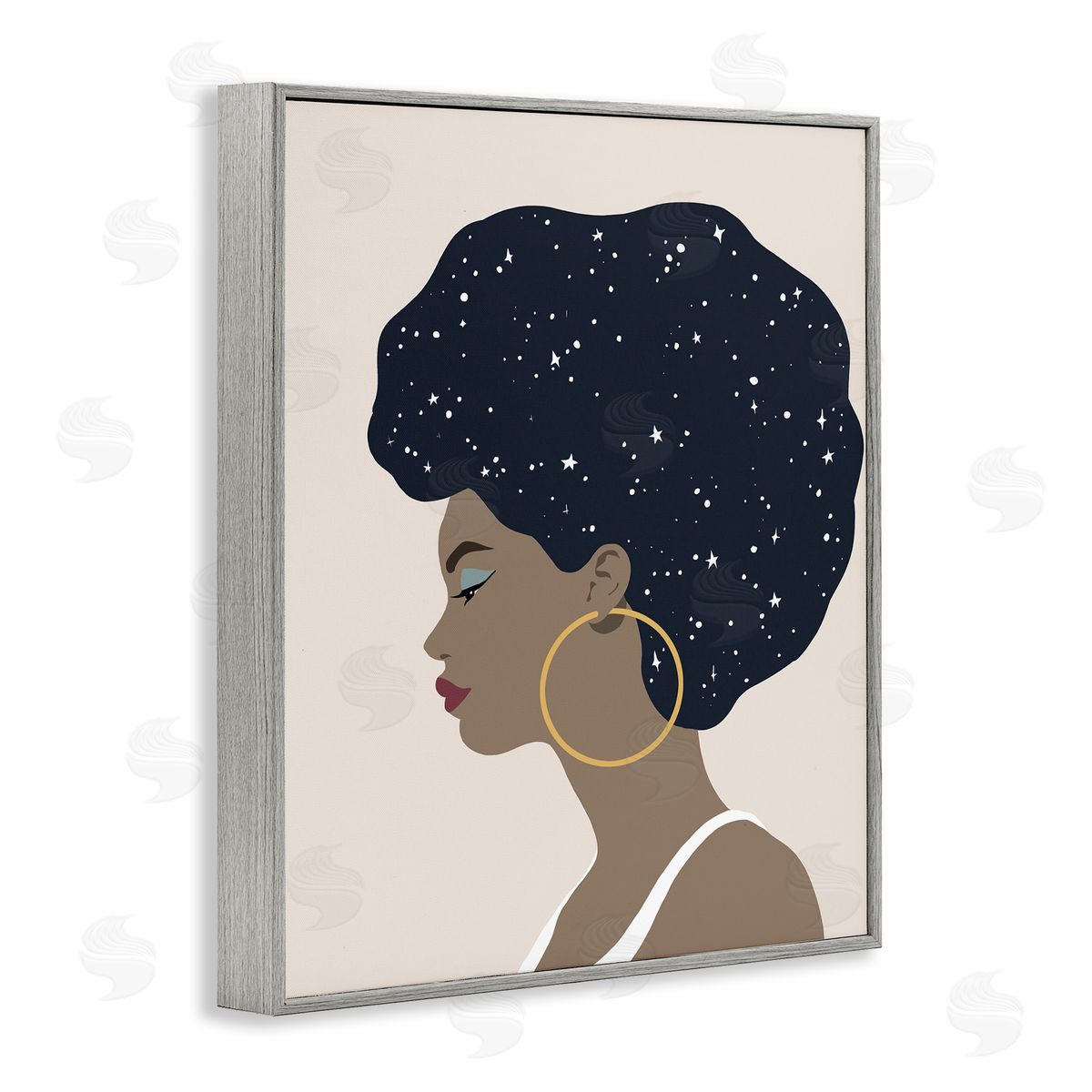 Annie Warren Constellation Hair Glam Female Astrological Stars Gray Framed Giclee Wall Art