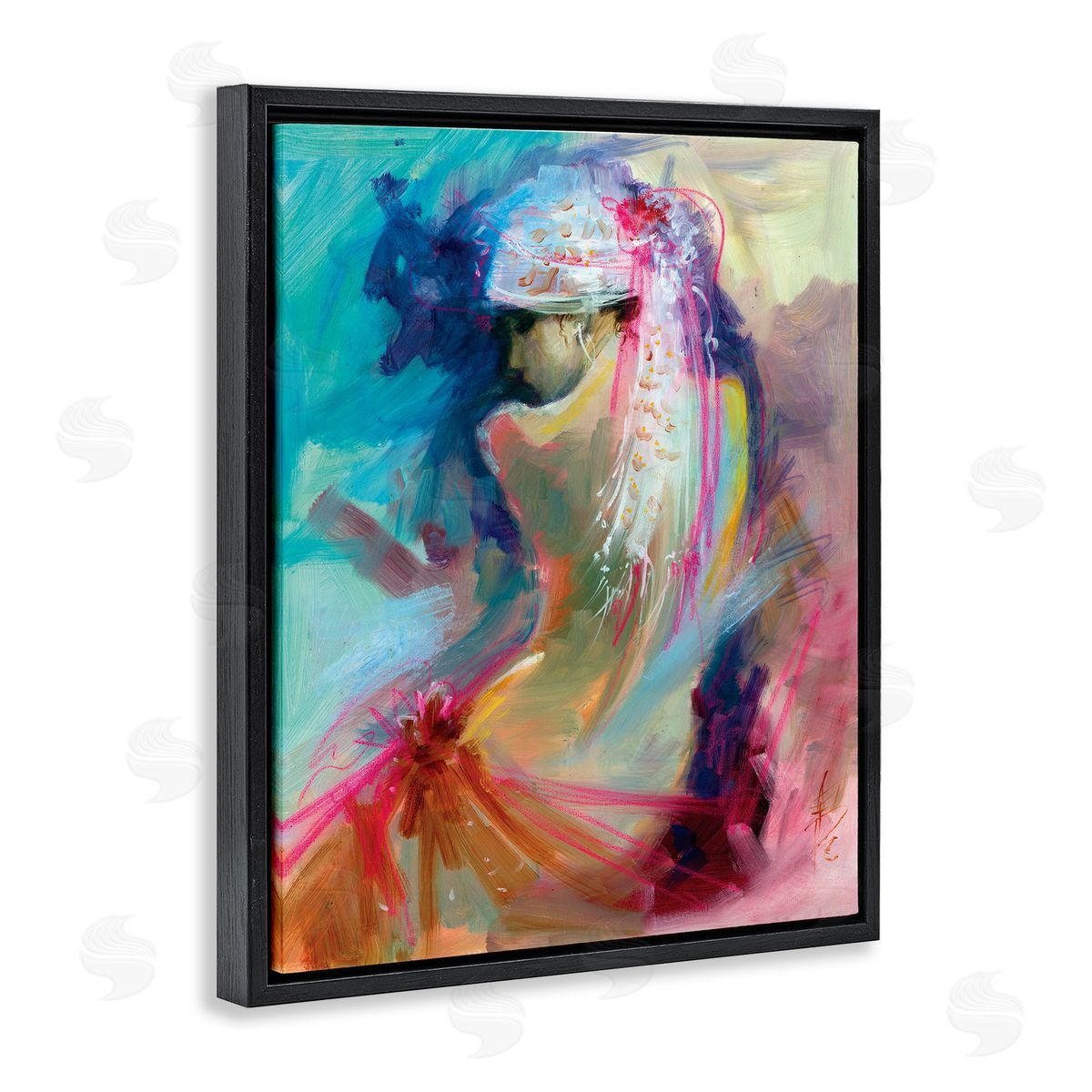 Anne Farrall Doyle Colorful Abstract Nude Female Portrait Back