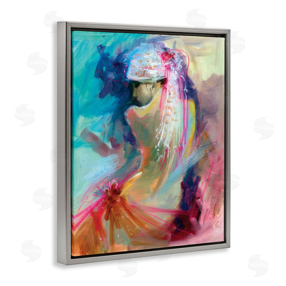 Anne Farrall Doyle Colorful Abstract Nude Female Portrait Back