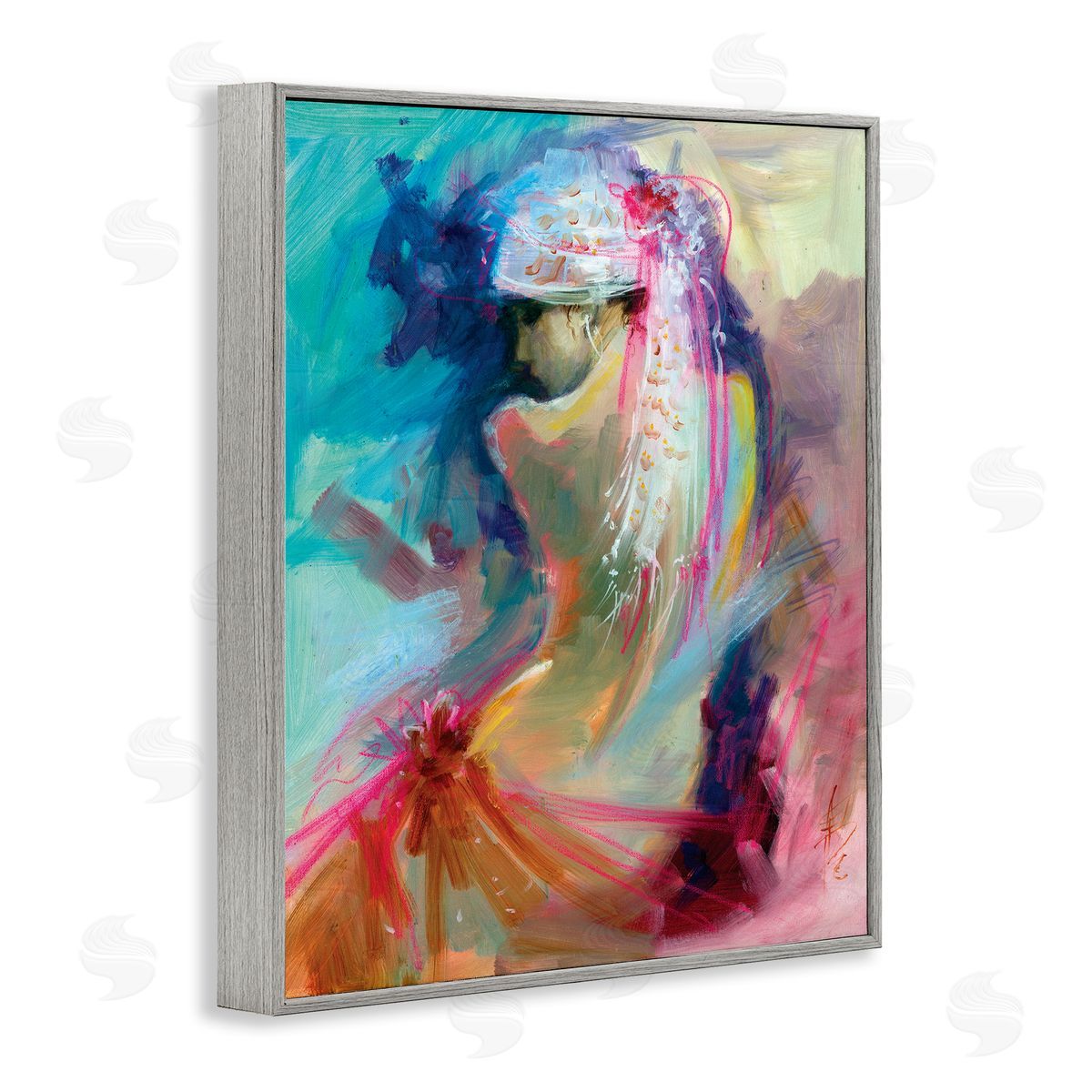 Anne Farrall Doyle Colorful Abstract Nude Female Portrait Back