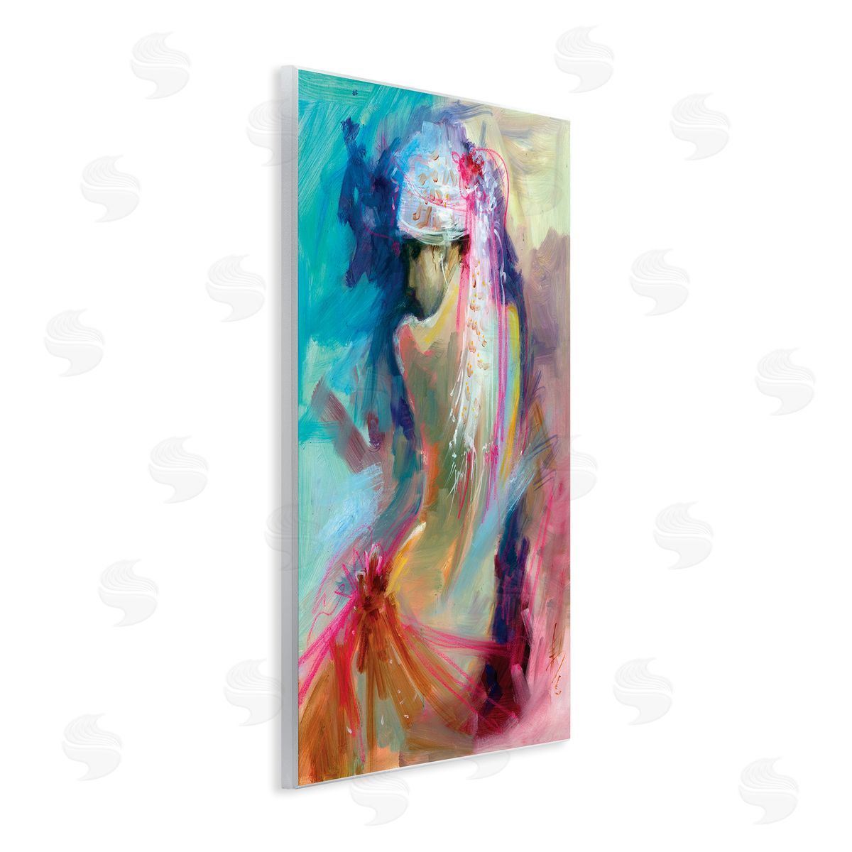 Anne Farrall Doyle Colorful Abstract Nude Female Portrait Back