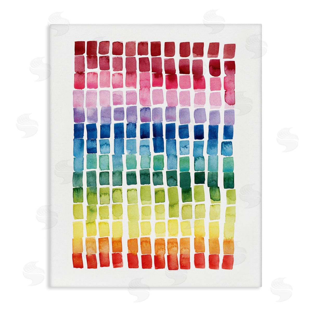 Grace Popp Geometric Watercolor Rainbow Tiles over White