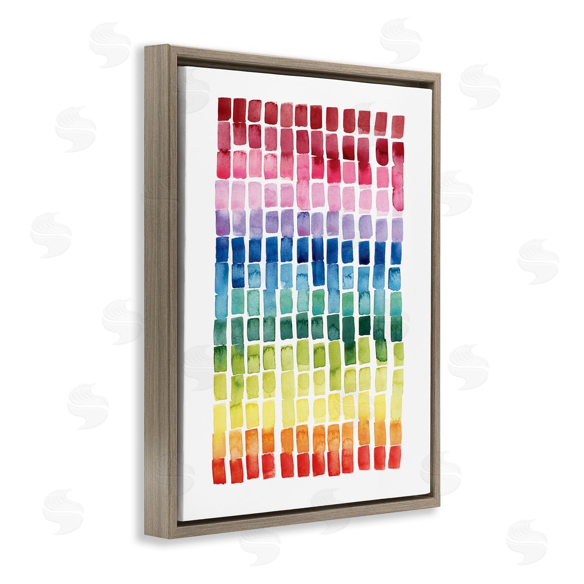 Grace Popp Geometric Watercolor Rainbow Tiles over White