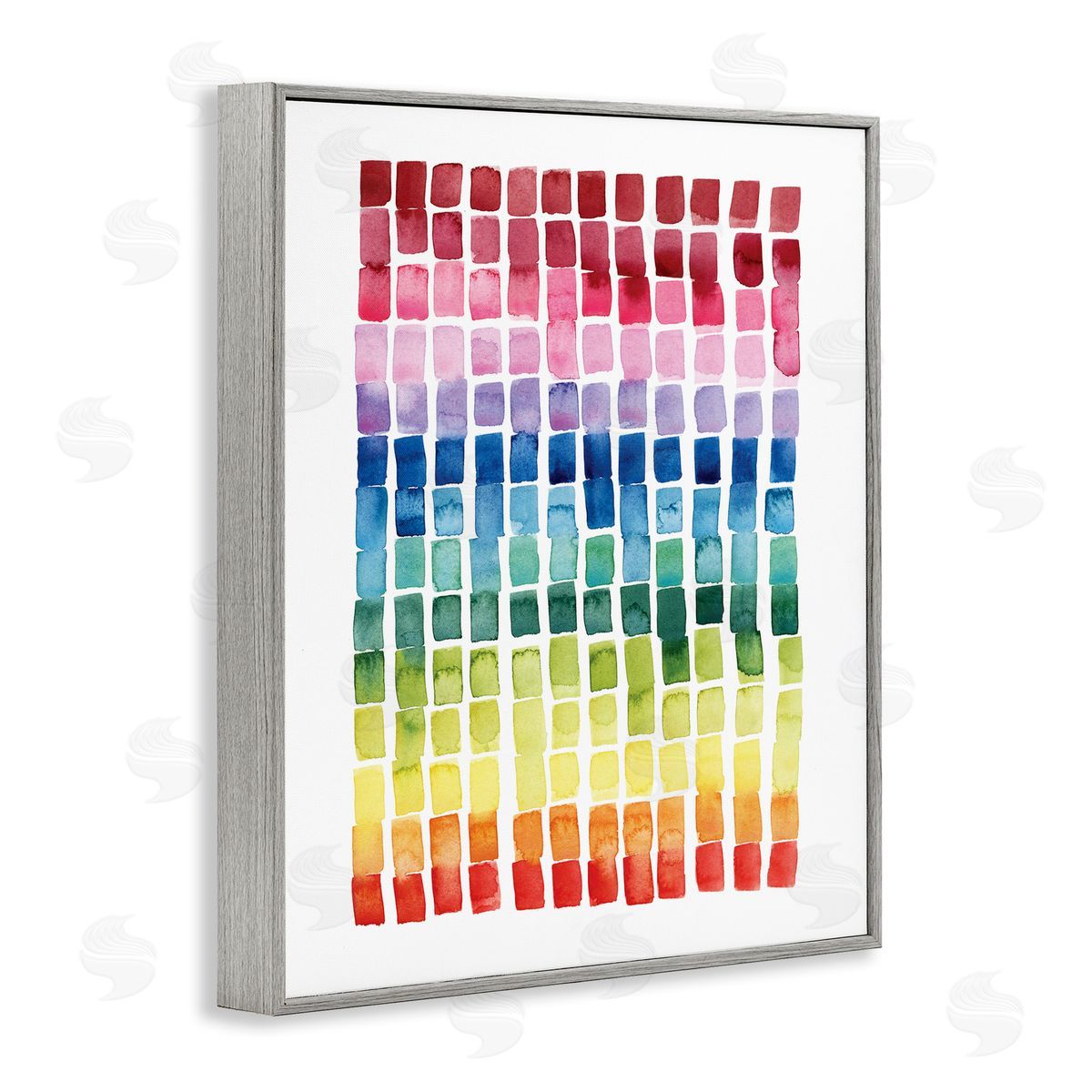 Grace Popp Geometric Watercolor Rainbow Tiles over White