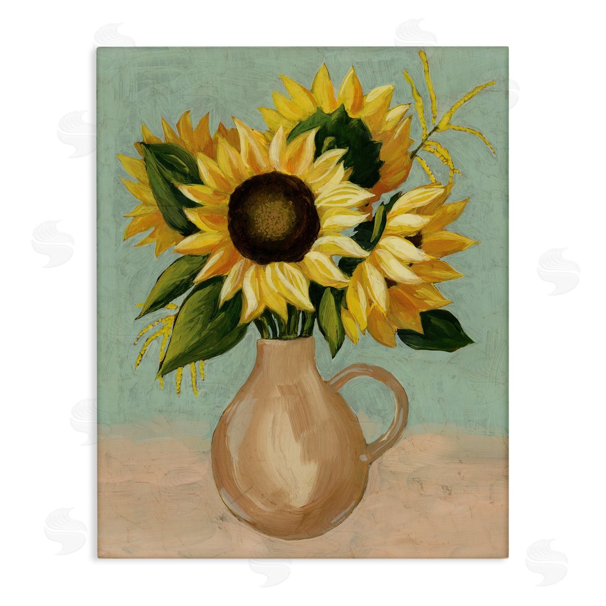 Grace Popp Summer Sunflower Bouquet in Brown Country Pitcher