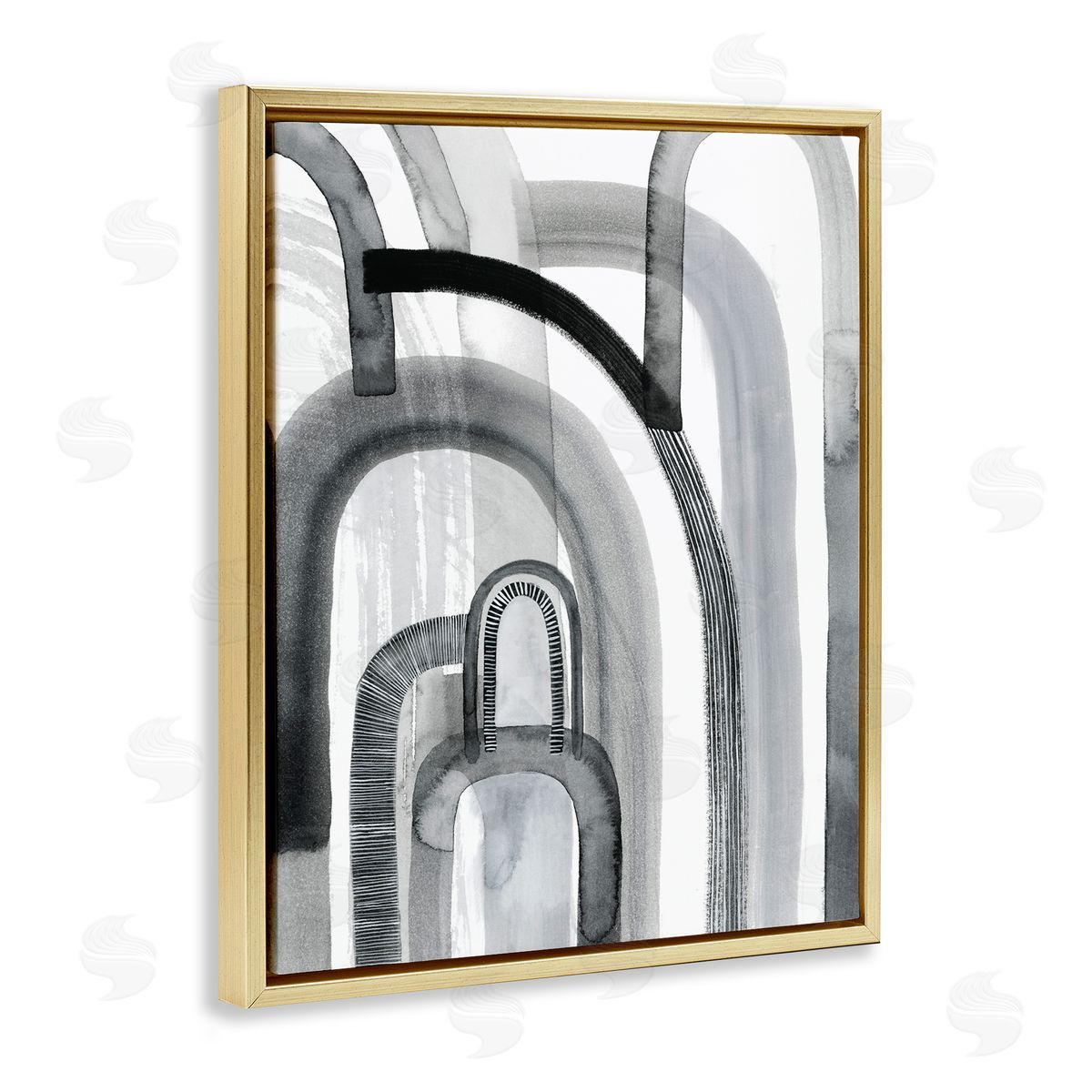 Grace Popp Abstract Opaque Arches Black Grey White