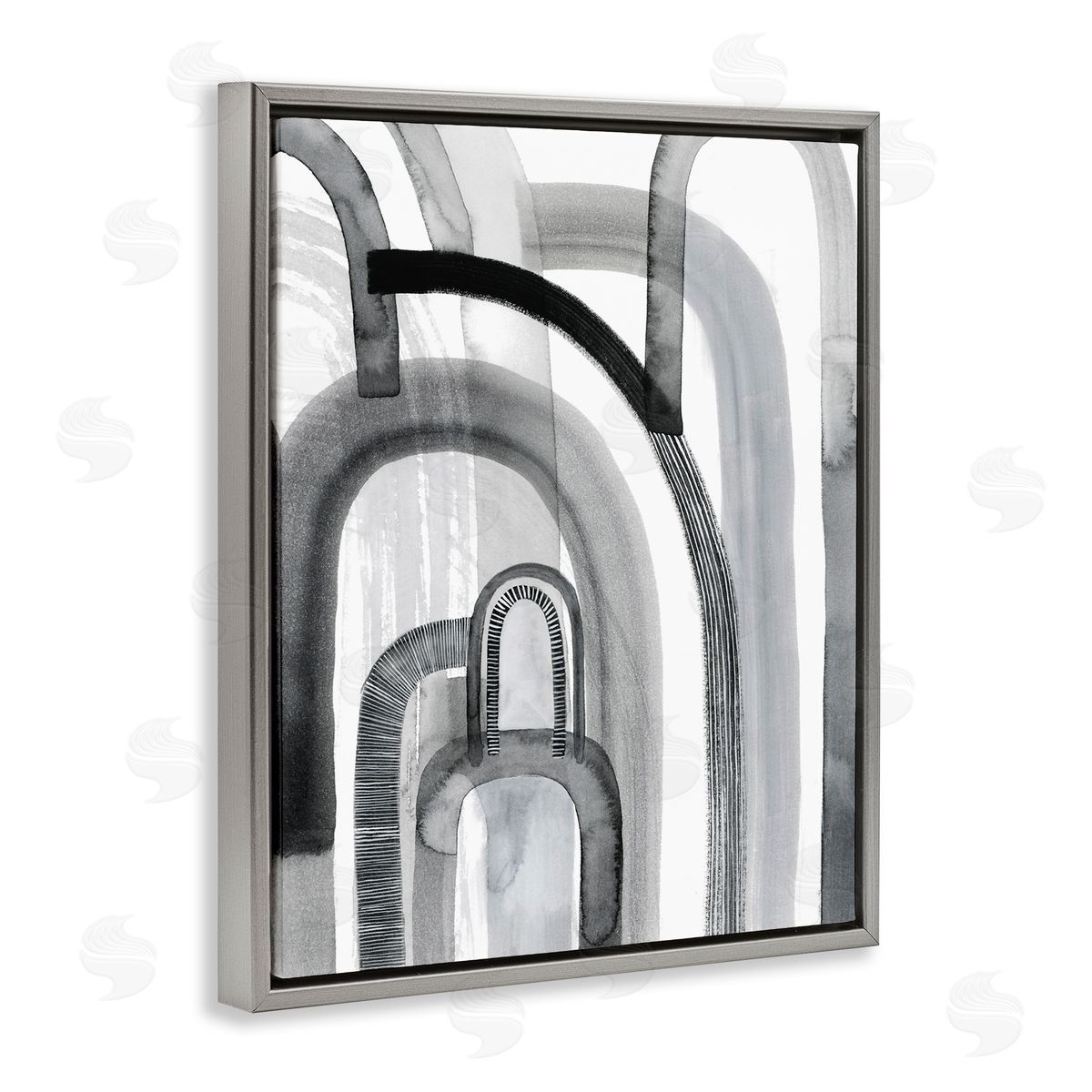 Grace Popp Abstract Opaque Arches Black Grey White