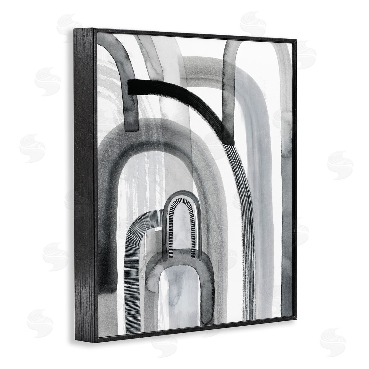 Grace Popp Abstract Opaque Arches Black Grey White