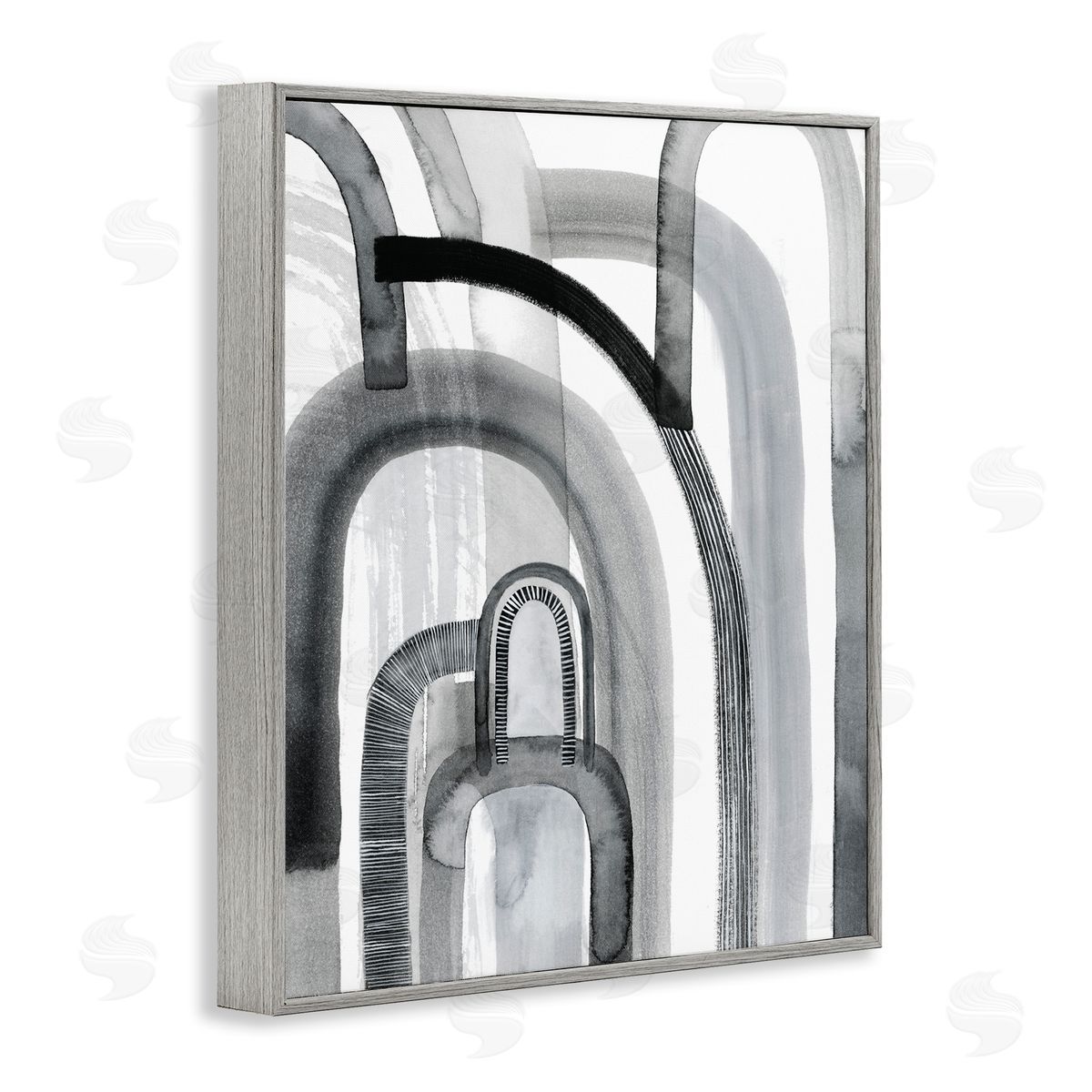 Grace Popp Abstract Opaque Arches Black Grey White