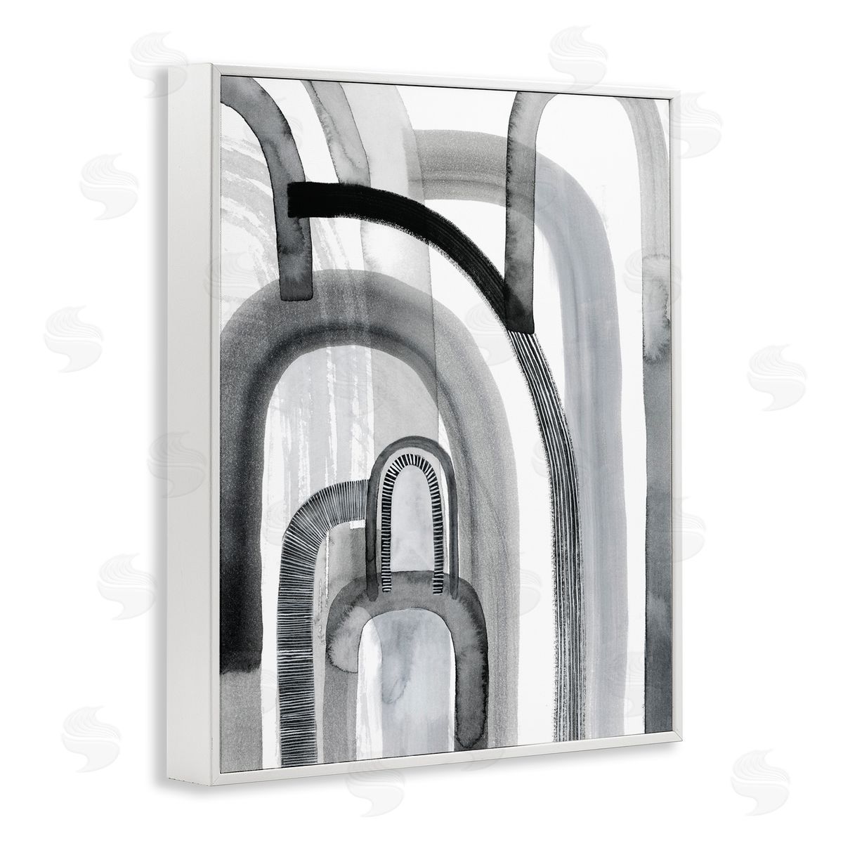 Grace Popp Abstract Opaque Arches Black Grey White