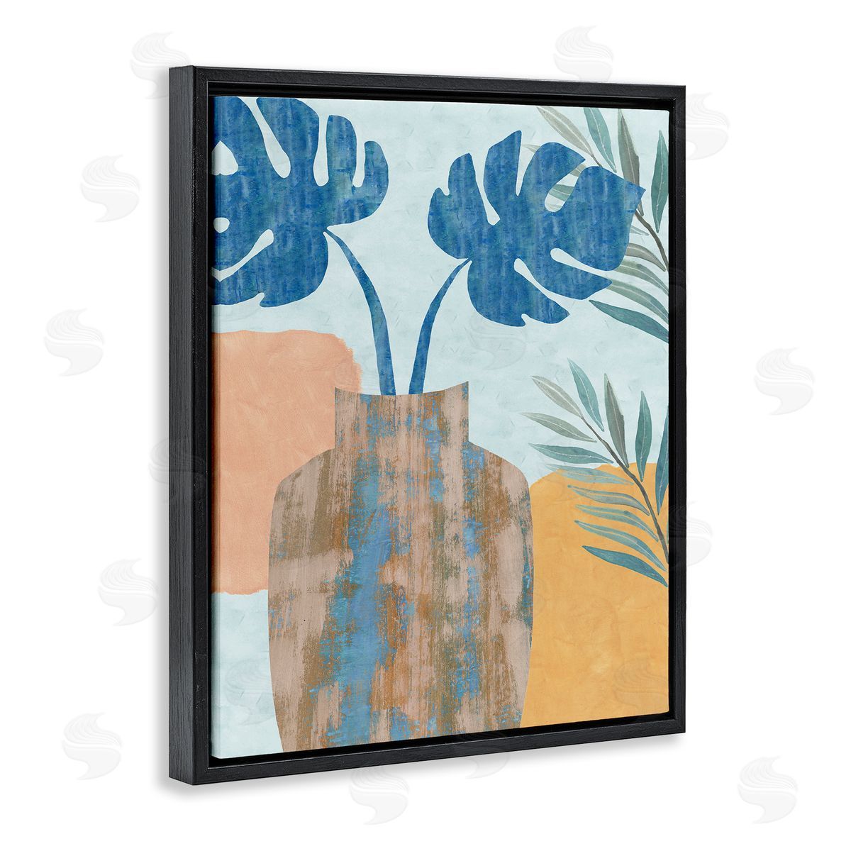 Flora Kouta Tropical Monstera Western Abstract Orange Blue