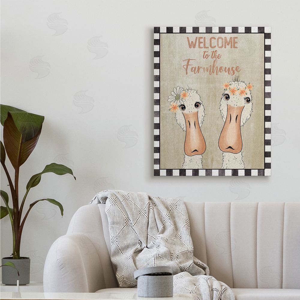 Andrea Jasid Grassi Welcome to the Farmhouse Phrase Whimsical Country Geese
