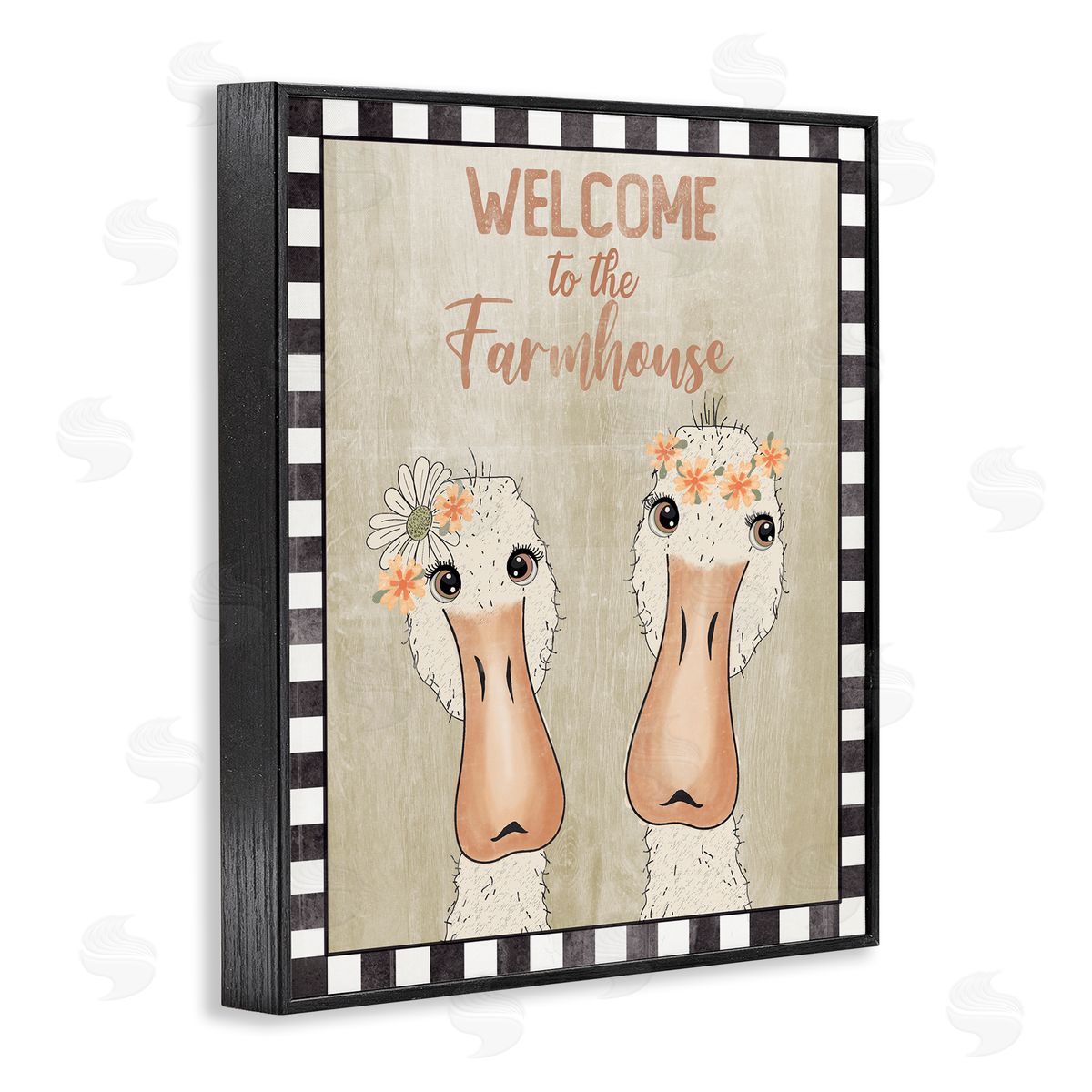 Andrea Jasid Grassi Welcome to the Farmhouse Phrase Whimsical Country Geese